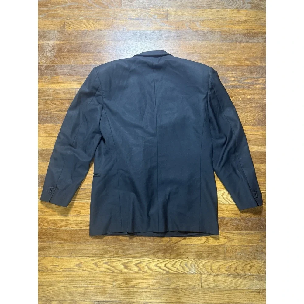 Vintage Canali Tuxedo Wool Peak Satin Lapel Black 1-Button Blazer Jacket 52R
